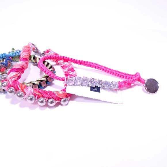 J.Crew AEO Gap Women's Rainbow Braided Crystal Stone Bracelet Set of 4 NWT 125 - Picture 5 of 9